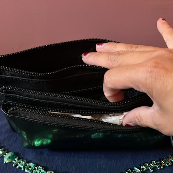 Buffalo Mancini Collection Black Leather Multi-Function Waist Bag/crossbody - Picture 6 of 8